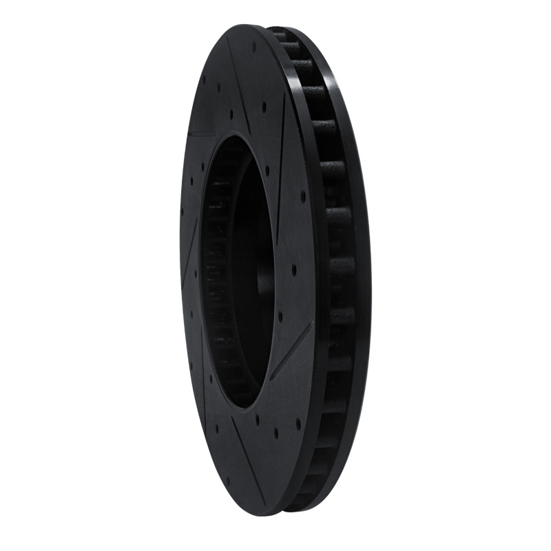 Mercedes-Benz C300 Brake Rotor (1) - Front Left - R1 Concepts - Drilled & Slotted - Black - `15-`23
